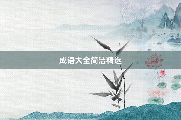 成语大全简洁精选
